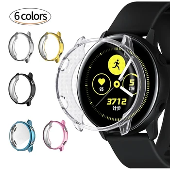 

Silicone TPU Soft Screen Glass Protector Case Shell Frame Film For Samsung galaxy watch active Protective Cover Full Edge Bumper