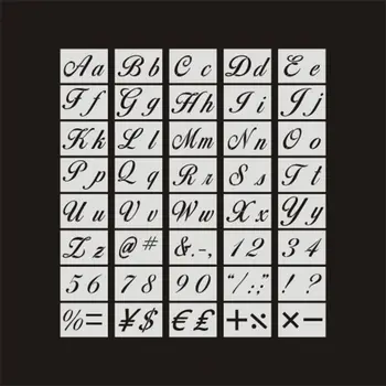 

40pcs/set Letter Alphabet Stencil Wall Painting DIY Drawing Embossing Template