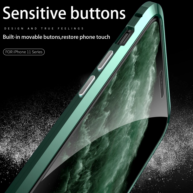 Магнитный чехол для apple iphone 11 pro max 360 Защита двухстороннее закаленное стекло чехол для iphone 11 pro чехол на iphone 11 i phone11 металлический магнит Адсорбция Filp Coque fundas