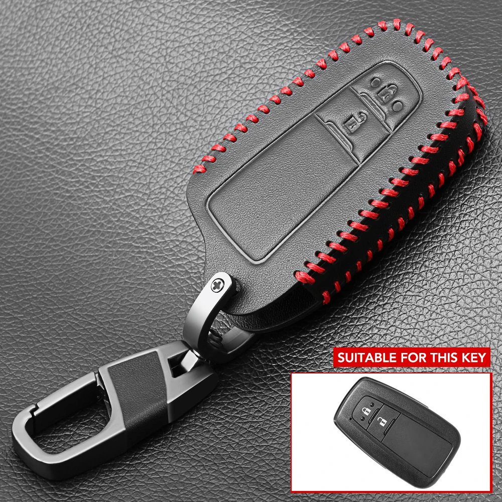 Key Case Cover Key Case Car Key Shell Leather Car Key Cover for Toyota Corolla Rav4 Camry 70 Prado RAV 150 3 4 Button Key Case Holder Accessories Shell