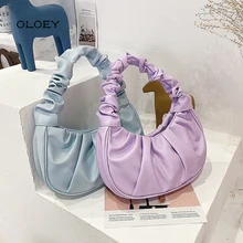 

2021 Female Summer Pleated Baguette Bags for Women PU Cloud Bags Leisure Armpit Bag Shopping Shoulder Bags Dumpling Handbag