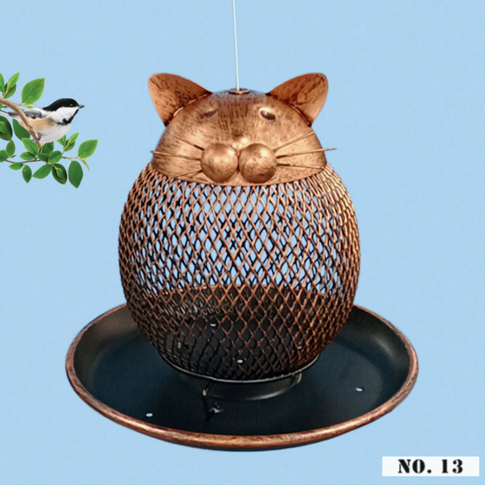 

Creative Retro Bird Feeder Wild Bird Feeder Hanging in The Garden Courtyard Home Modern Metal Crafts Decoration