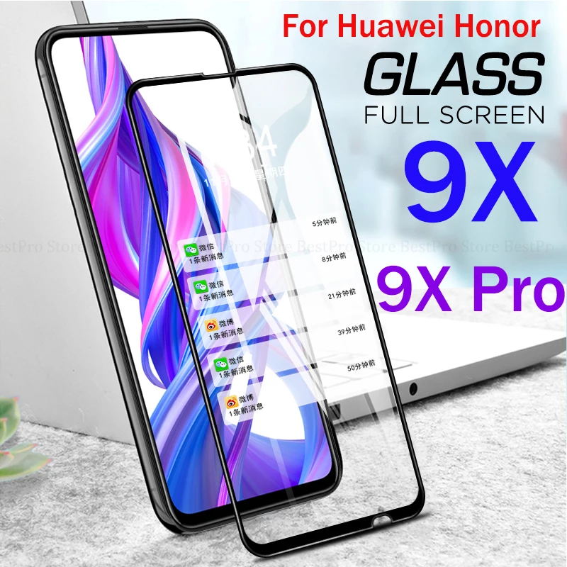 Полное покрытие из закаленного стекла для huawei Honor 9X стекло Pro Y9 Prime 2019 P Smart Z 6 59