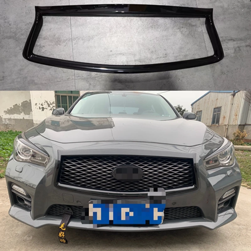 Car Front Grill Mesh Trim Cover for Infiniti Q50 Sedan 4D 2014-2021 Outline Moulding Frame Overlay ABS | Автомобили и мотоциклы