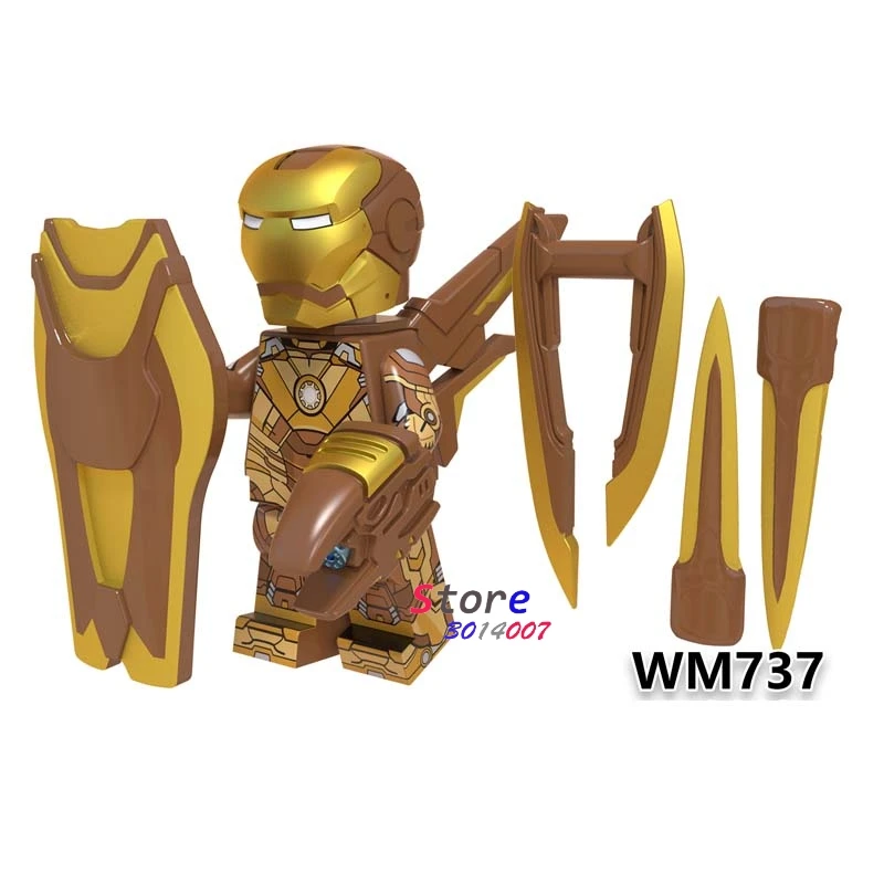 WM737 50 шт. Мстители эндшпиль Железный человек Капитан Америка, Железный человек Тор перец соколиный глаз танос MK85 ОСА строительный блок для детей игрушки - Цвет: WM737