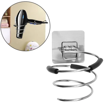 

Hair Dryer Holder Bathroom Accessories Punch-free Spiral Wall Mounted Hair Dryer Storage Shelf Organizer Holder Bathroom Shelves