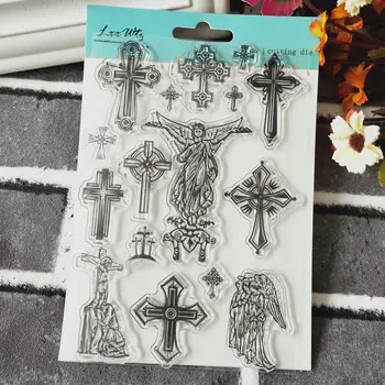 

New Vintage Cross Shape Transparent Soft Silicone Stamps Children Kids DIY Handmade Scrapbook Photo Album Craft Decoration