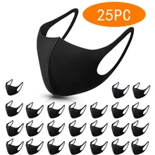25 Pcs Cotton Black Ski Fasemask Reusable Fashion Washable Ski Fase Maksk For Germ Protection For Adults Breathable Bandana