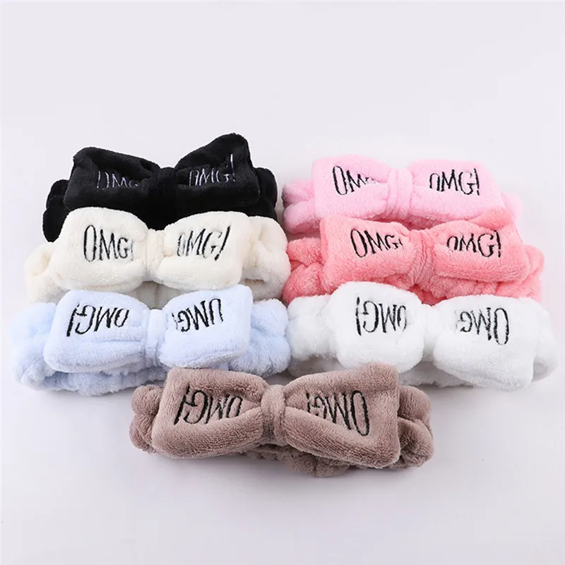 Повязка для волос OMG Женская Мягкая Милая заколка с надписью из кораллового флиса