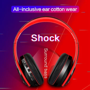 

B3 Bluetooth Headset, Hi-Fi Stereo Wireless Card, Foldable Bluetooth Headset with Wire Mode Built-In Micro-phone