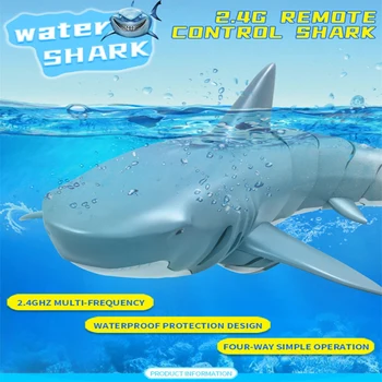 

Remote Control Shark 2.4G Electric Simulation RC Fish 20 Minutes Rechargeable Battery Water Waterproof Swimming Pool Toys