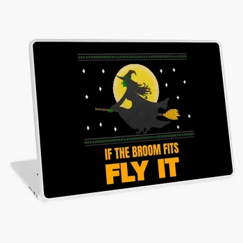 

Witch if the broom fits fly it halloween pun gift laptop sticker skin for MacBook HP Acer Dell ASUS Lenovo