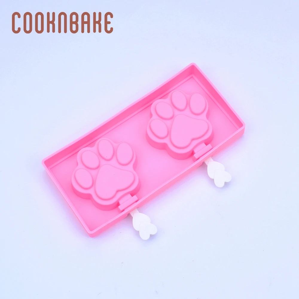 COOKNBAKE Silicone Ice Cream Molds 2 Holes cat paw Cubes Make Summer ice lolly Tools cake decoration | Дом и сад