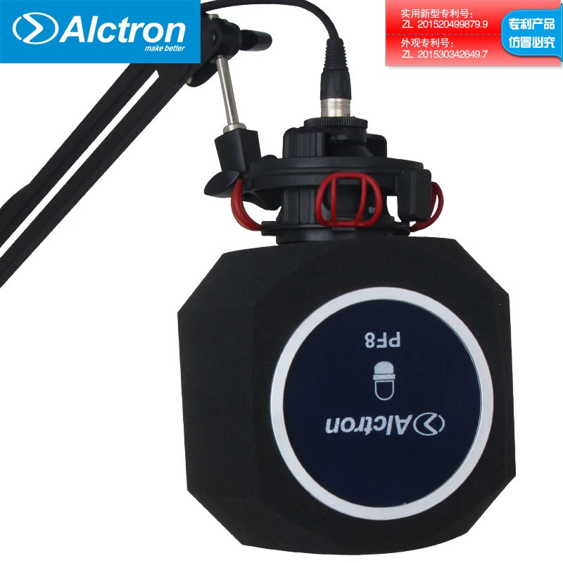 Alctron PF8/PF8 PRO Schermo per microfono da studio semplice Filtro acustico Microfono per registrazione Filtro anti-pop Copertura per microfono Riduzione del rumore Schiuma per protezione antivento - immagine 2