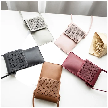 

Woman Clutch Hollow Out Phone Bag Ladies Flap Touch Screen Phone Shoulder Bag Fashion Women's Touch Screen Cell Phone Purse