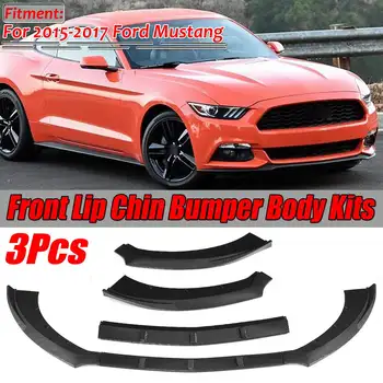 

Carbon Fiber Look/Black Car Front Bumper Splitter Lip Diffuser Body Kit Spoiler For Ford For Mustang 2015 2016 2017