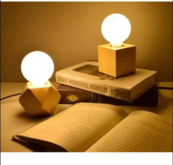 

Wooden E27 Desk Table Lamp irregular Pendant Light Gift For Living Room Lamp Art Parlor Study Room Soft Light Led lustre 7.5*8cm