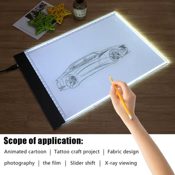 

A4 LED Drawing Tablet Art Digital Graphic USB Powered Portable Electronic Pad for Office Caring Computer Supplies