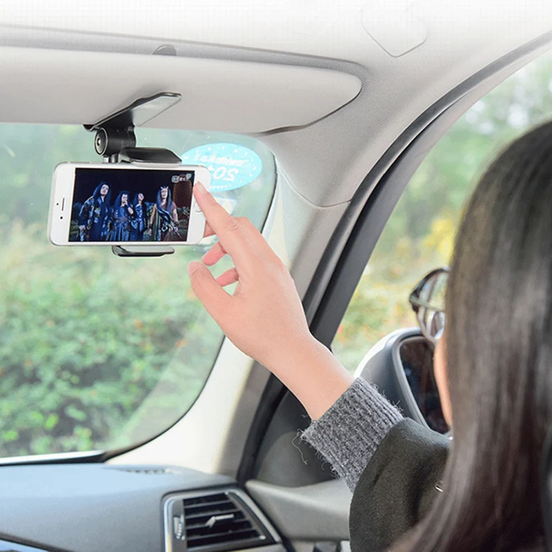

360 Degree Rotation Car Sun Visor Phone Holder Universal Cell Phone Stand GPS Bracket In Car Phone Mount Mobile Accessories Auto