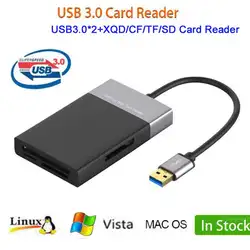 Оптовая продажа Супер Скоростной USB 3,0 XQD CF Micro SD TF кард-ридер адаптер для Windows Vista Lunux для Mac OS Бесплатный драйвер подключи и играй