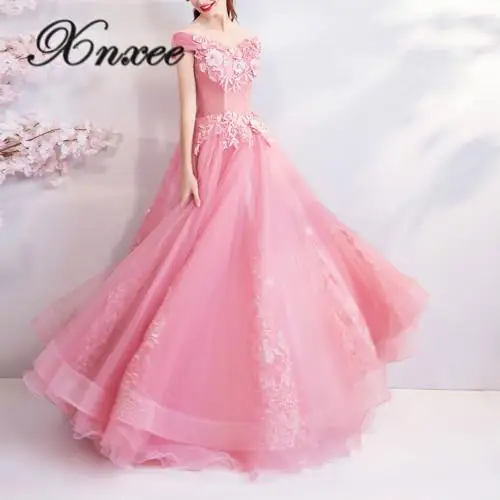 Xnxee/платья с открытыми плечами; длинное милое платье; vestido de noiva