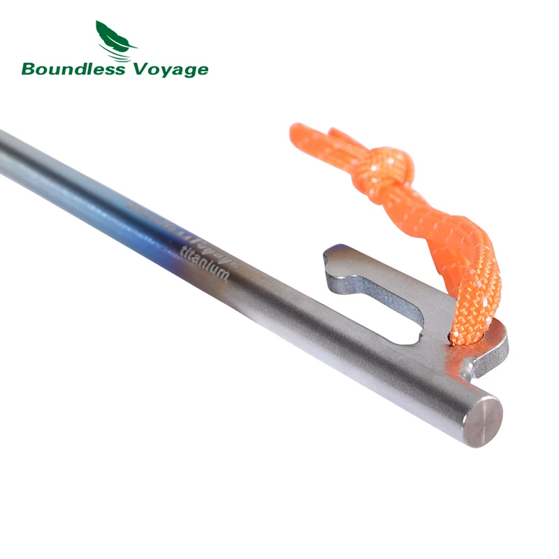 Boundless Voyage Titanium Tent Pegs Camping Nails Heavy Duty Tent Stakes Pins Hard Ground Accessories 20cm/24cm/30cm/35cm/40cm