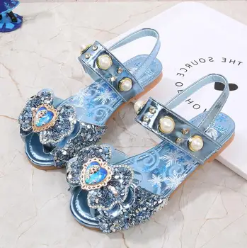 

Summer Toddler Girls Sandals Glitter Rhinestone Party Princess Sandal For Girl Kids Little Anna Elsa Shoes Ice Snow Queen