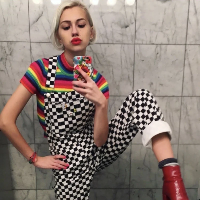 New Women Checkboard Overalls Checkered Fashion Long Suspender Trousers Street Harajuku Jumpsuit S-XXXL комбинезон женский New Women Checkboard Overalls Checkered Fashion Long Suspender Trousers Street Harajuku Jumpsuit S-XXXL комбинезон женский