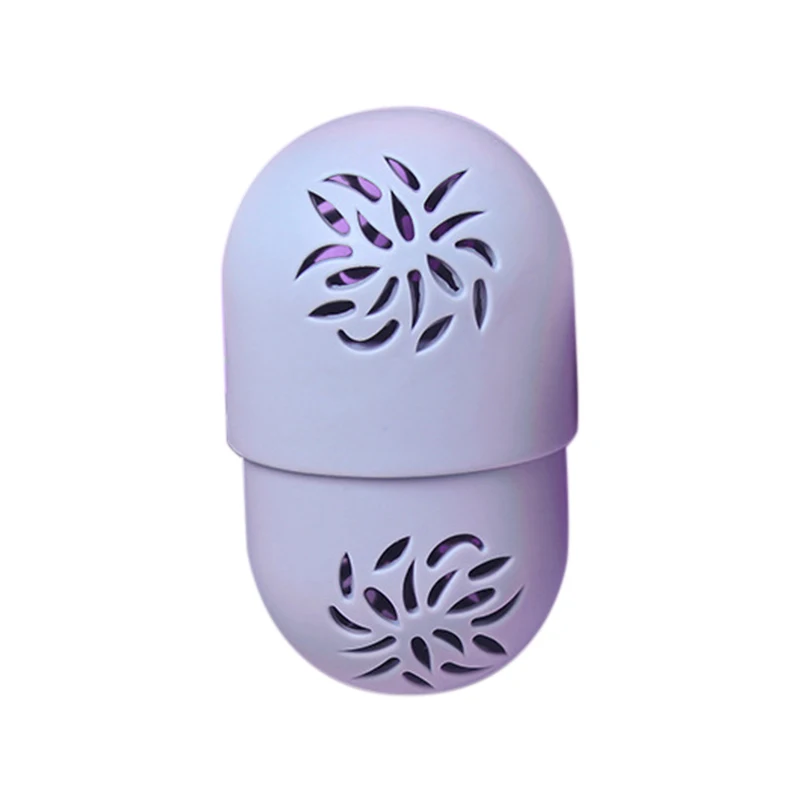 Powder Puff Storage Box Beauty Egg Capsule Storage Box Portable Dustproof Breathable Silicone Powder Puff Storage Box - Цвет: blue