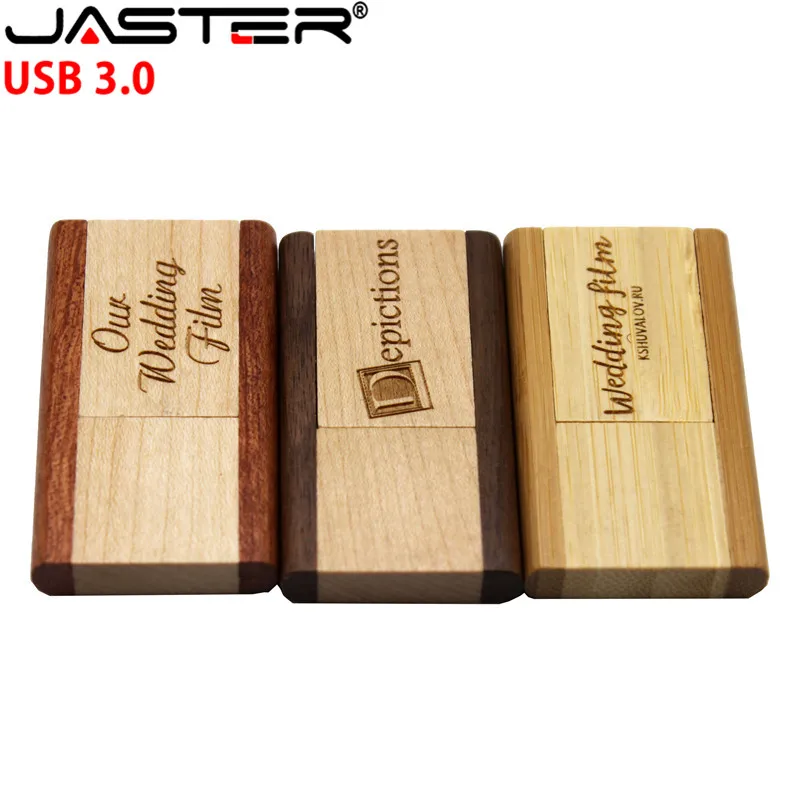 JASTER 3 стиль кленовый карбонизированный орех Дерево 360 градусов usb флеш накопитель