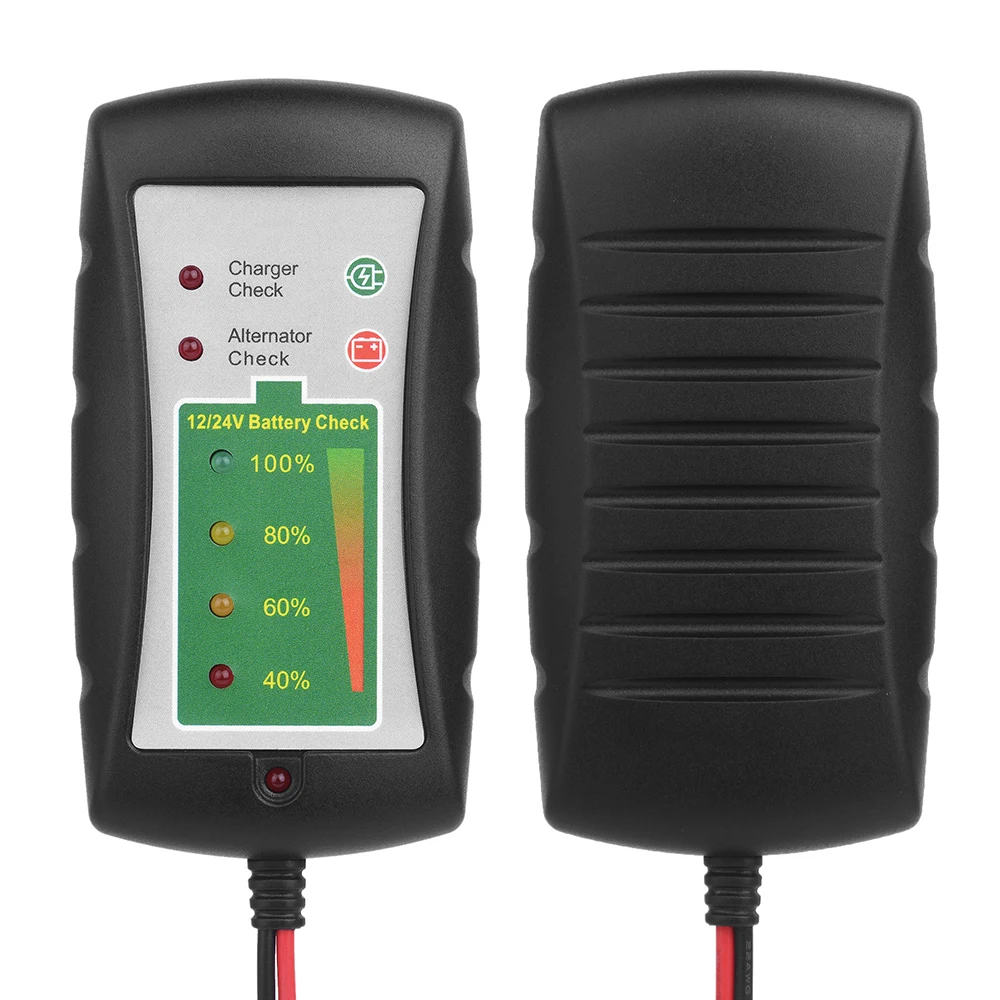 12 V/24 V автомобиль Батарея испытательный прибор для зажима для автомобиля мотоцикла светодиодный задний фонарь/комплектующие диагностический проверка тестером Батарея состояние генератор зарядки