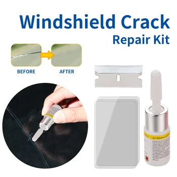 

VODOOL Car Windshield Glass Repair Tool Kit DIY Auto Window Glass Scratch Crack Fix Repair Restore Fluid Resin Blade Strips Set