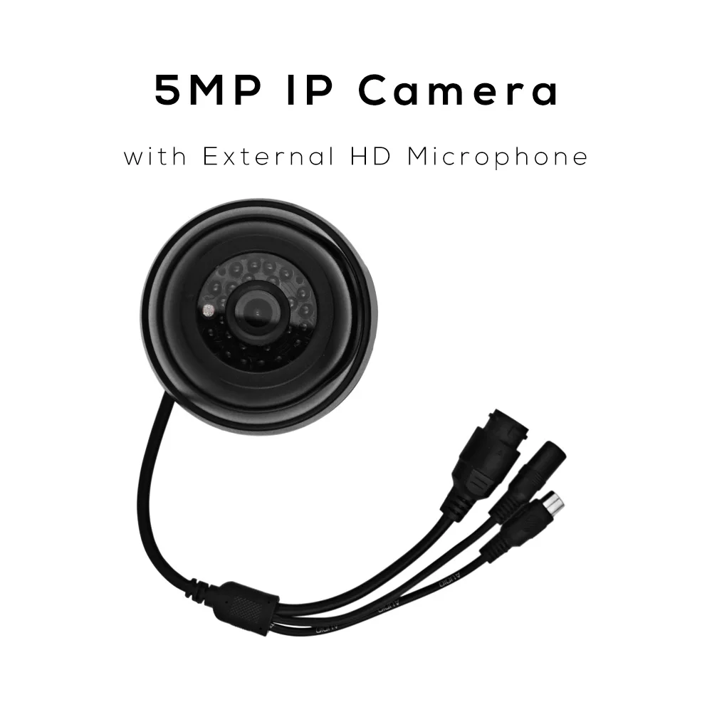 2,8 мм объектив 5MP Onvif Купольная ip-камера с внешним HD микрофоном Обнаружение движения электронная почта фото сигнализация XMEYE телефон приложение Удаленный просмотр