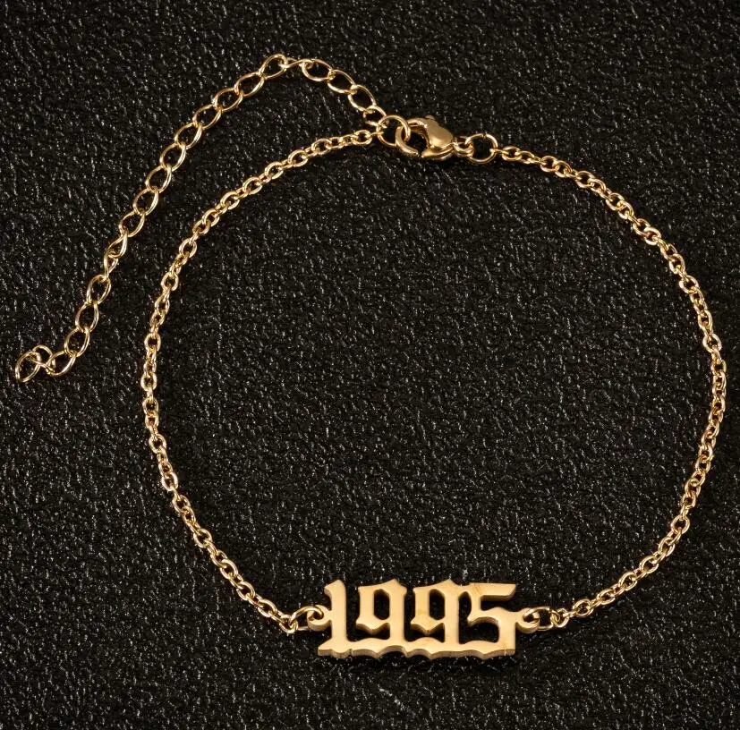 Браслеты с цифрами для женщин браслет из нержавеющей стали 80 1990 1994 2000 | Украшения