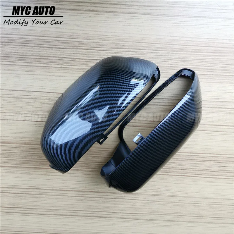 Rear View Mirror Cover For Volkswagen VW Polo 2004 2005 2006 2007 2008 Carbon Fiber Look Mirror Cover