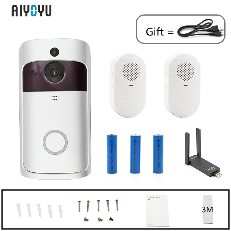 Eken-timbre de puerta IP inteligente con WIFI, intercomunicador con vídeo, timbre de puerta para apartamentos, alarma IR, cámara de seguridad inalámbrica