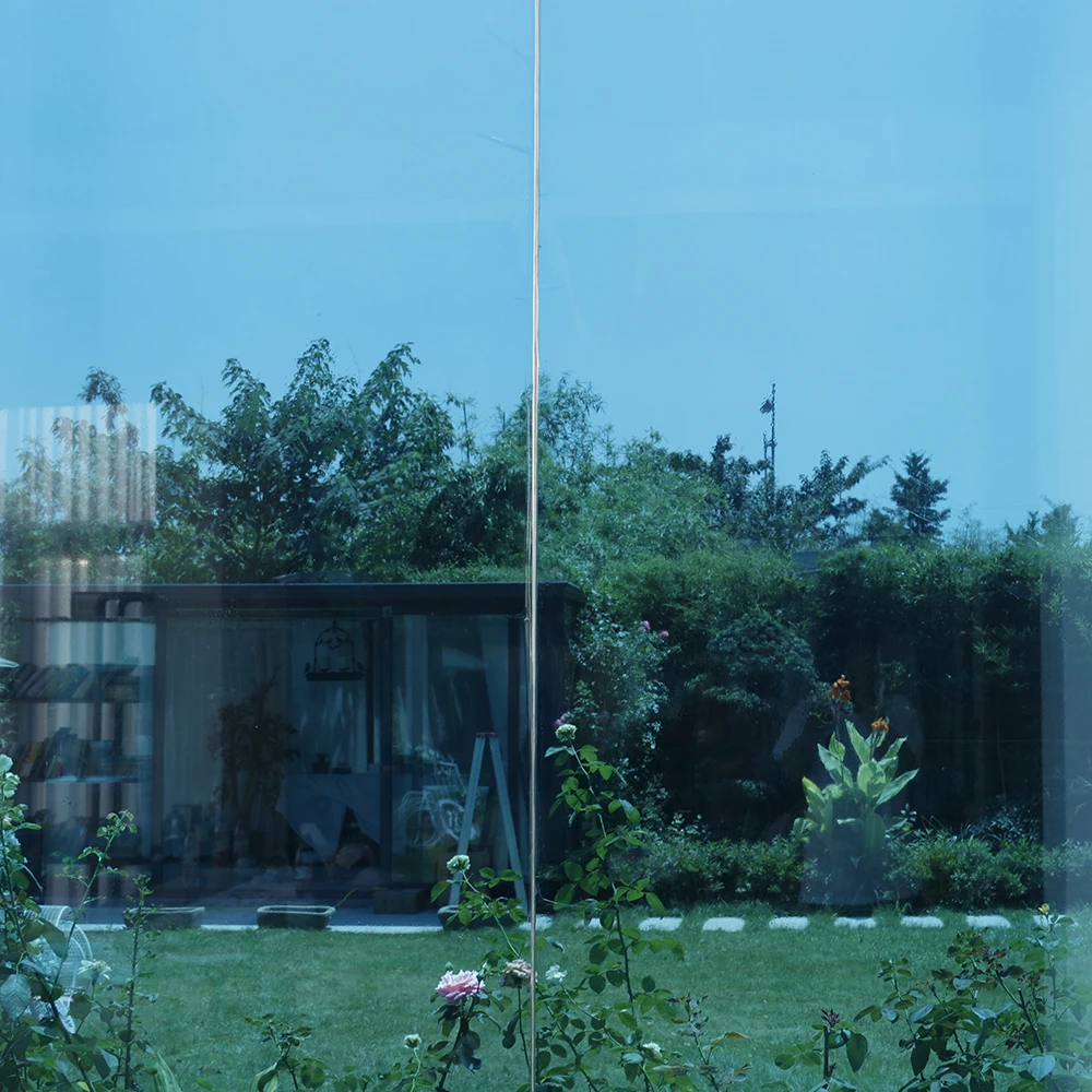 Sunice 90cm Width Blue&Silver Window Film One way mirrored Solar Tint Reflective Window Glass Tint Sun Control Self Adhesive