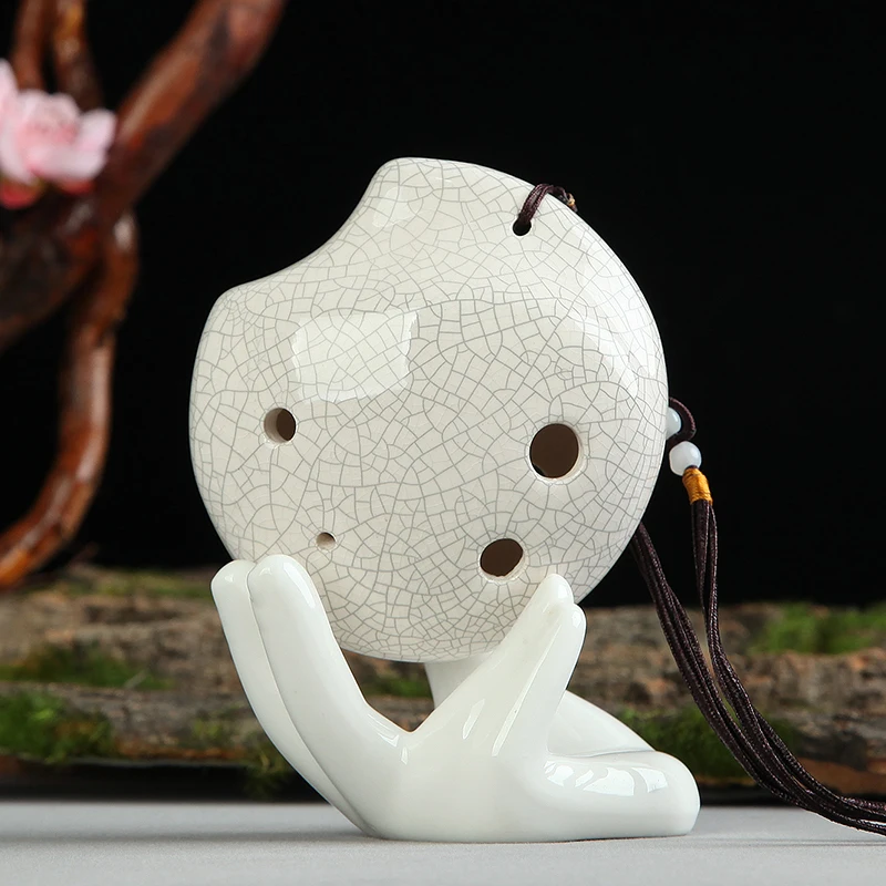 6 Hole Small Ocarina Alto C Tone Beginner Ocarina Tourist Souvenir Teaching Ceramic Pendant Orff Musical Instrument
