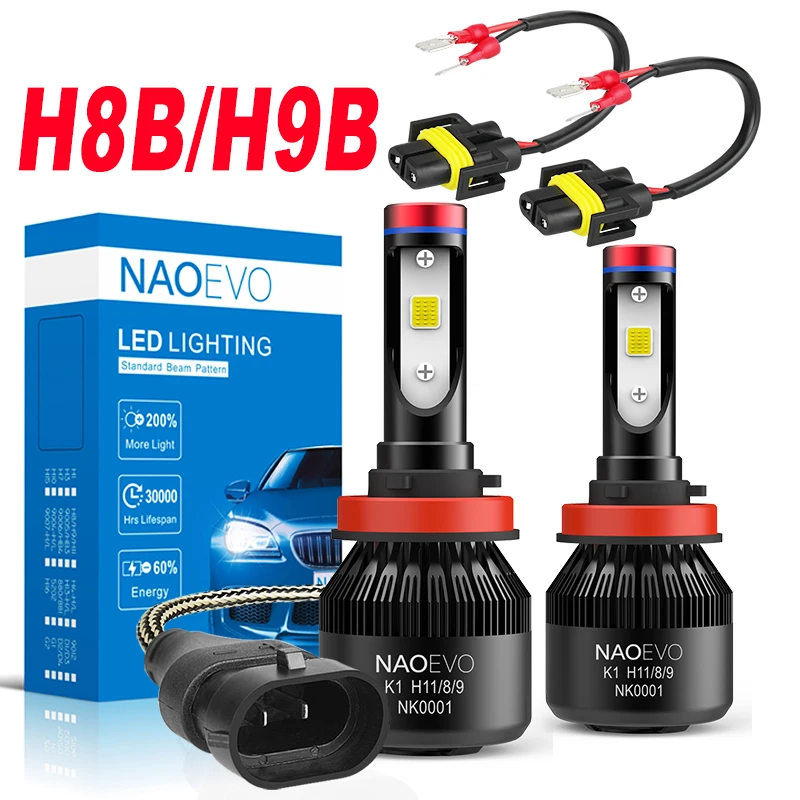 NAO H8B светодиодный автомобильный противотуманный светильник 6400Lm 30 Вт H9B супер