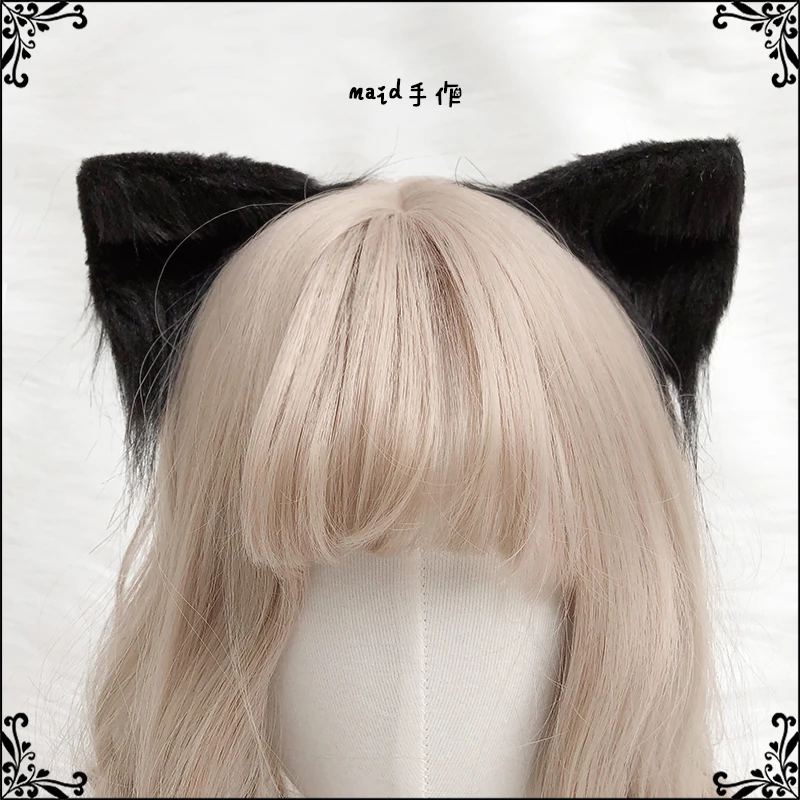Астрология кошка полный набор для волос лента красный черный поколение кошачий ушной волос лента bnt - Цвет: Black cat ear