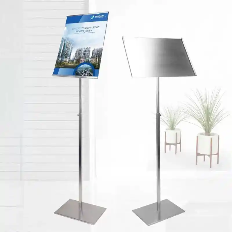 right angle A4//A3 regolabile in acciaio INOX pubblicit/à standing rack menu Sign stand Sliver poster supporto espositore avviso Board display Holder A3
