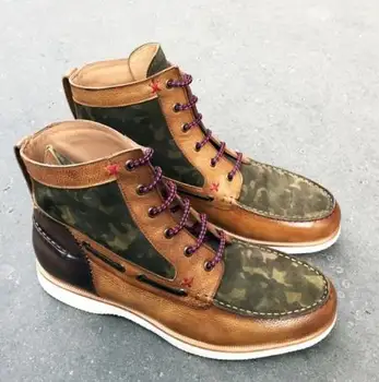 

Men PU Leather Shoes Low Heel Casual Shoes Dress Shoes Brogue Shoes Spring Ankle Boots Vintage Classic Male Casual TV293