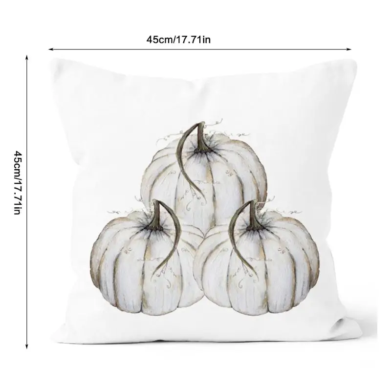 Drop Ship 4 Pcs Throw Pillow Happy Fall Yall Pumpkin Halloween Thanksgiving Decoration Cotton Blend Cushion Cover