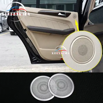 

For Mercedes-Benz ML GL GLE GLS Class W166 X166 2pcs Alloy Rear Door Stereo Speaker Decorate Cover Trim