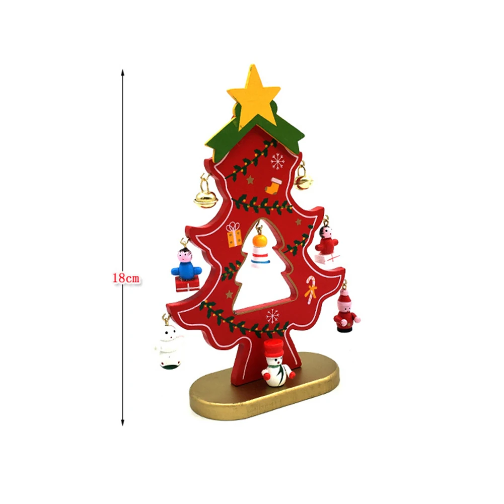 Деревянные Елки мини колокольчик Снеговик подвесной кулон в виде дерева DeskOrnament Рождественские украшения аксессуары для домашнего декора