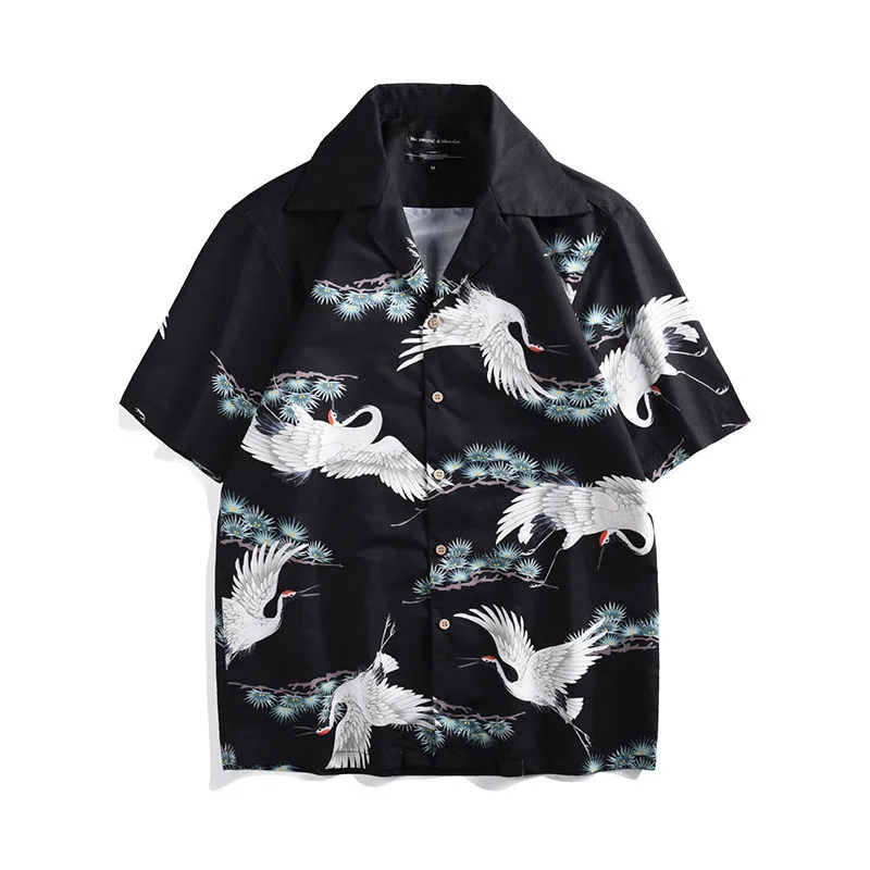 Мужская гавайская рубашка новая летняя мужская повседневная Camisa Masculina Акула Печатных Пляжные рубашки короткий рукав свободные пляжные Chemise Homme