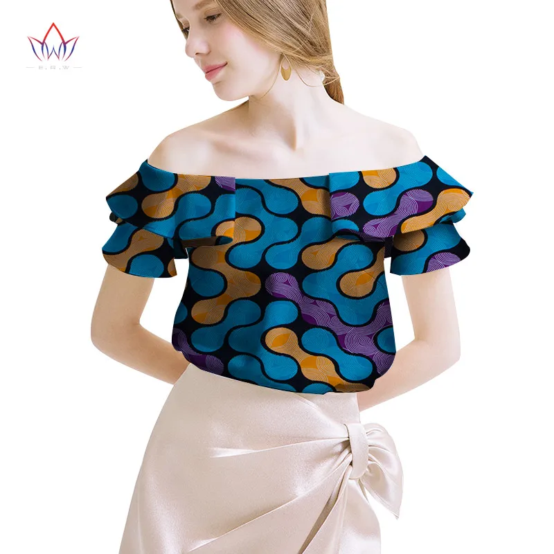 Африканская женская одежда Базен Riche Топ dashiki традиционный принт одежда Vestido Африка Анкара Стиль Топы модная блузка WY2048 - Цвет: 18