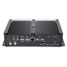 Intel core i5 5250u i3 7100u i7 4500u win7 2 COM HDMI VGA çift ekran endüstriyel fansız tasarım portible mini bilgisayar