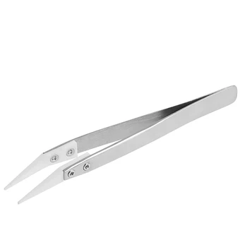 

Ceramic Tweezers with Stainless Steel Handle Curved Aimed Tweezers Black