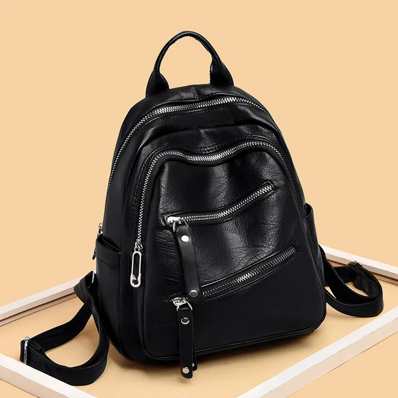 Новинка, повседневный женский рюкзак, Высококачественная мягкая кожаная женская сумка для девочек-подростков, школьная сумка, сумка на плечо, сумка mochila